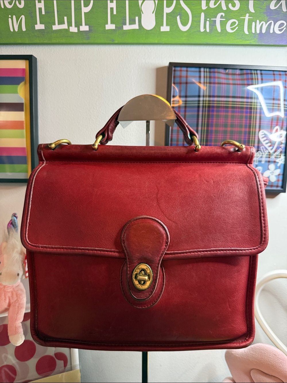 Coach Vintage Willis Red Leather